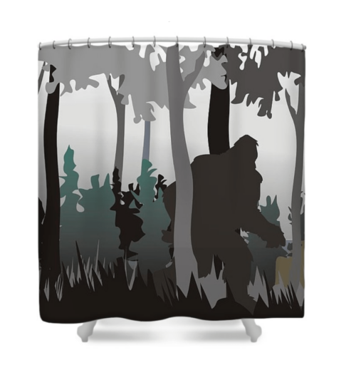 "Sillhouettes" - Bigfoot Print Shower Curtain - Image 4