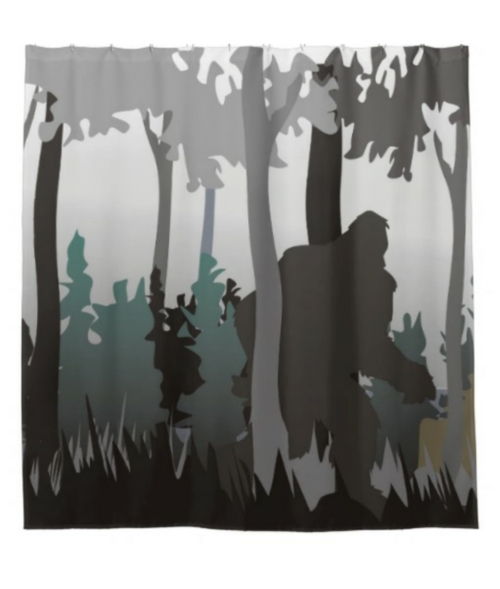 "Sillhouettes" - Bigfoot Print Shower Curtain - Image 3