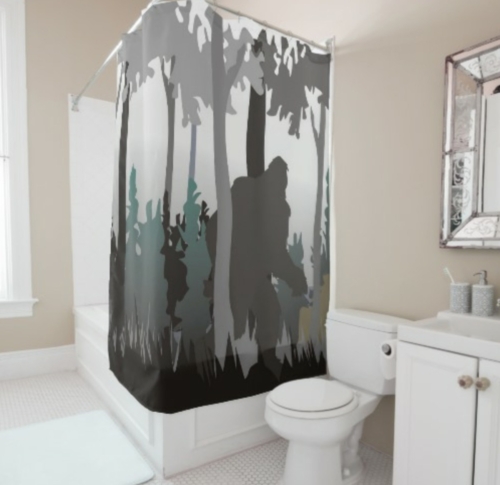 "Sillhouettes" - Bigfoot Print Shower Curtain