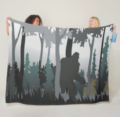 "Silhouettes" - Bigfoot Print Fleece Blanket