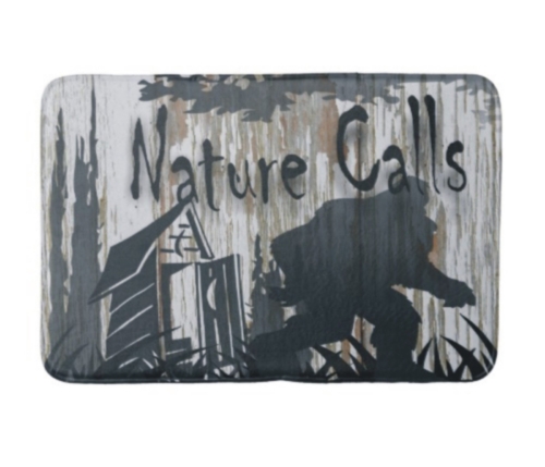 "Bigfoot/Nature Calls" - Bigfoot Print Bath Mat